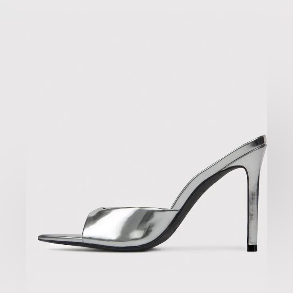😎 Black Suede Studio Brea 100 heels mirrored silver - Picture 4 of 13